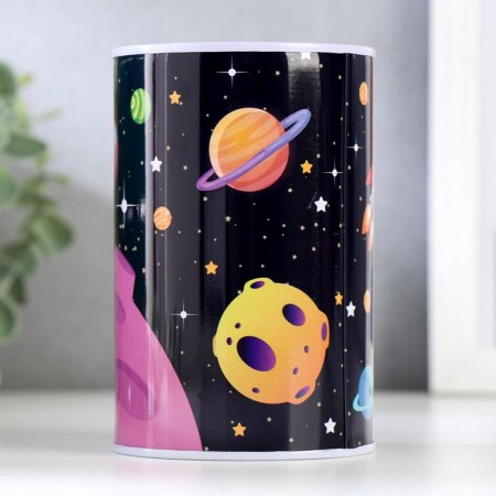 Piggy bank Metal Bank "Space Landscape" mix 12x8x8 cm-3
