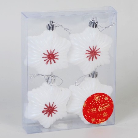 Jewelry decoration "Festive star" (set 4 pcs) cm, 5x7 cm, white-1