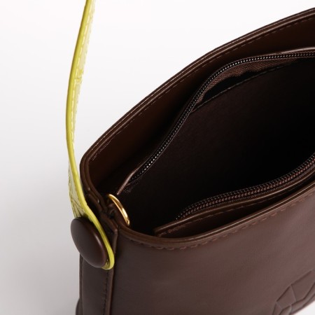 Cross-Bodi Bag on a zipper, brown color-6