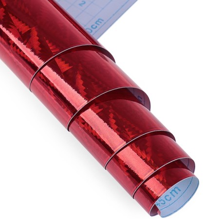 Film self -adhesive "rhombus", holography, red, 0.45 x 3 m, 3 μm-3