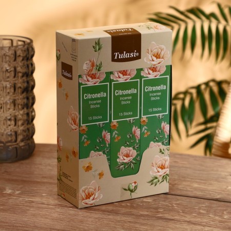 Благовония "Tulasi" 15 аромапалочек Цитронелла-1