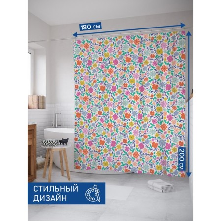 Photostore for the bathroom "Mood - Spring", Saten, size 180x200 cm-1