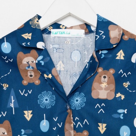 Pajama nursery (shirt, trousers) KAFTAN "Bears", p. 122-128, blue-8