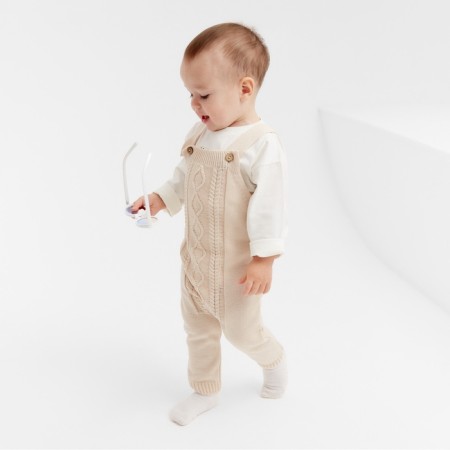 Combine Knitted Minaku, height 68-74, beige color-4