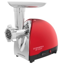 Maunfeld MF-233CH meat grinder, electric, 1360 watts, reverse, 5 nozzles, red