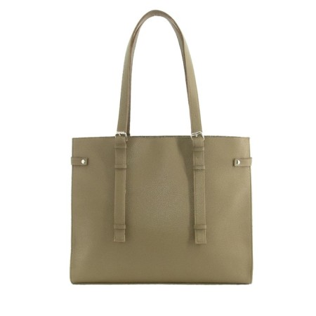 Bag women, genuine leather, green 33x12x40 cm-1