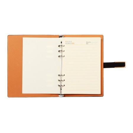 Organizer on the rings, A5 format, 90 sheets, line, with a knife, cover of the leather mix-7