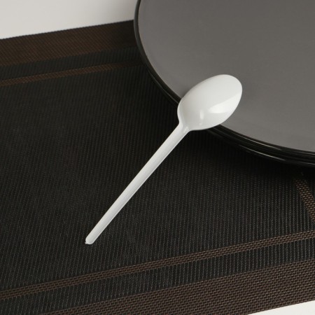 Spoon Plastic disposable white, dining room, 15.5 cm, in individual packaging 1 pc-1