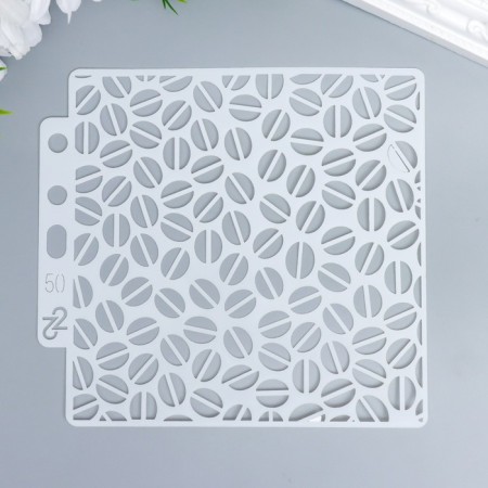 Plastic stencil "Coffee mesh" 13x14 cm