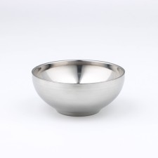 A stainless steel bowl with double walls 