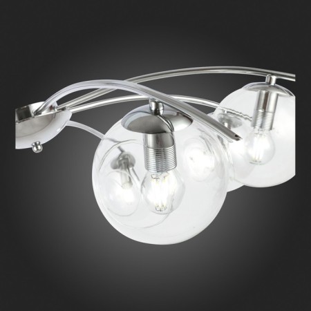 Ceiling EVOLUCE lamp. Sle102602-08. Ratella. 8x40 watts, E14, 90x90x23 cm, chromium color-4