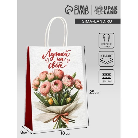 Package gift craft "Best in the world" 18 x 8 x 25 cm