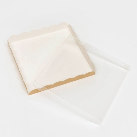 Box for cookies, craft, 21 x 21 x 3 cm-1