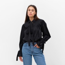 Women's shirt with ribbons MIST, size 44, black