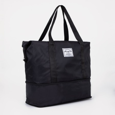Sports bag with lightning, with an increase, external pocket, black color-2