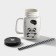 Ceramic mug with a metal lid and panda tube, 420 ml, MIX drawing