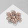 Brooch "Flower", the color of the rainbow blue in pink gold