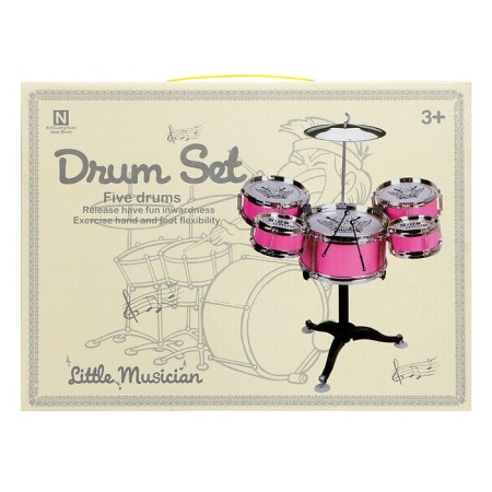 Drum installation "hard-rock", 5 drums, 1 plate, pink color-3