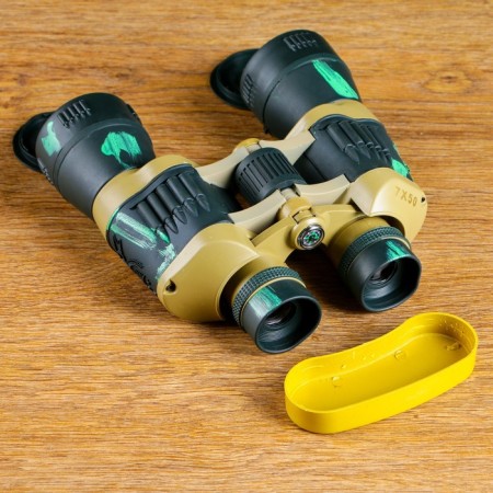 7x50 binoculars, "outfit", green camouflage, lens ruby-2
