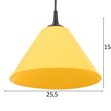 Susage "cone" 1x15W E27 Model: BR 00269 Black/yellow 25x25x15cm-3