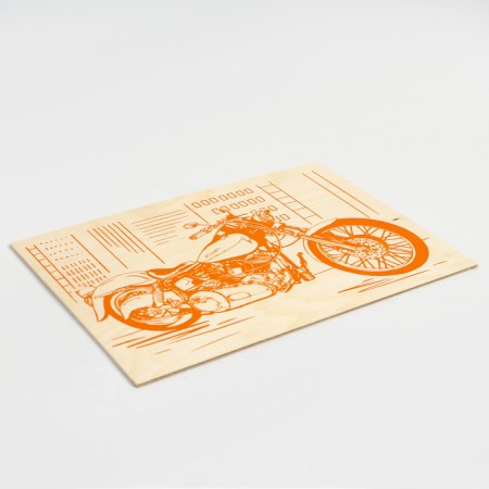 Fundamentals for burning "Motocycle" 30x21 cm-2
