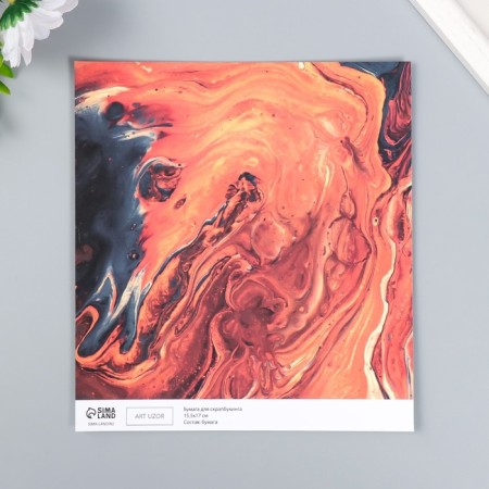 Scrapbooking paper bilateral "paint stains" density 180 g 15.5x17 cm-3