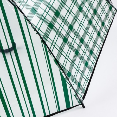 Umbrella - a semiautomatic “cage” cane, 8 spokes, r = 54 cm, the color is transparent/emerald-5