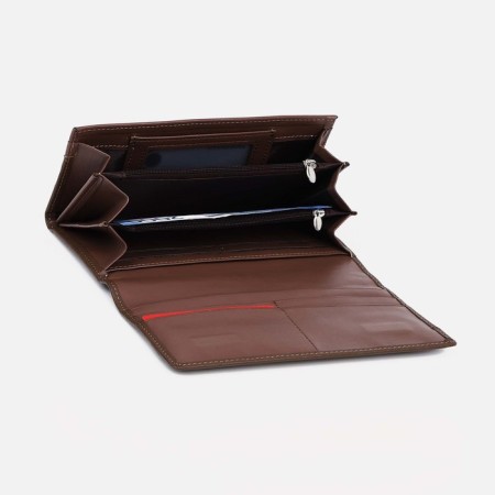 Women's wallet on magnets, brown color-2