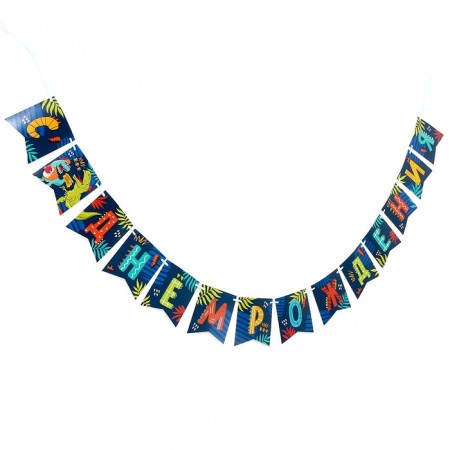 Paper garland with a dinosaur tape-2