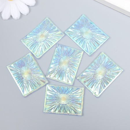 Decor for creativity plastic adhesive "flash" holography pearl set 6 pcs 4x3 cm-1