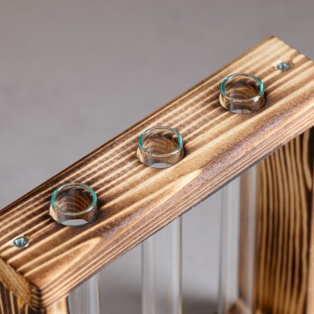 Kashpo wooden 15 × 4 × 15 cm with 3 flasks "Mini frame", firing we give beautifully-3
