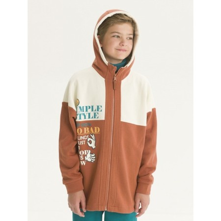 Sweatshirt for boys, height 128 cm, ocher color-4
