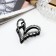 Hair crab "June" heart, 4.5 cm, black