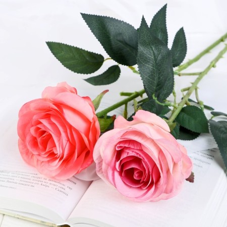 Artificial flower "Rosa Leticia" 7x64 cm, pink mix-2