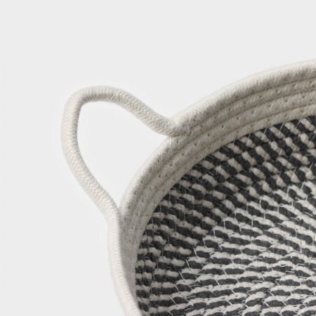 Basket for storage ladled handmade LadOOM "Visavi", with handles, 34 × 25 × 7 cm, color gray color-3