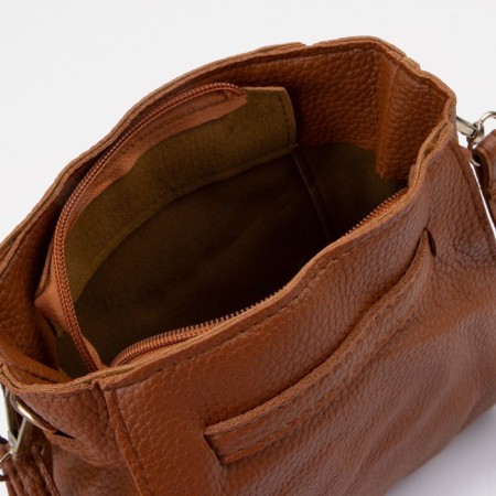 Bag's bag with a zipper, baby bag on a button, wallet, business card holder, brown color-6
