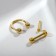 Pierce set "Trio" into an eyebrow, nose, labret, color gold