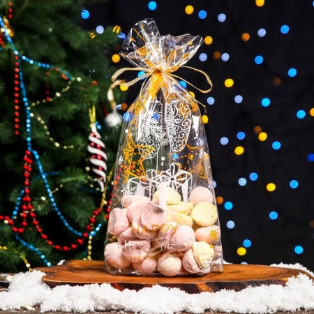 Package Packing BOPP, with a bottom fold, "Greet with a gift" 20*35 cm