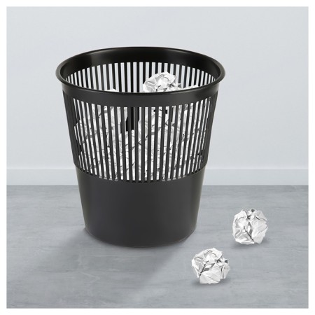 Basket for papers and garbage Istanm, 9 liters, plastic, mesh, black-7