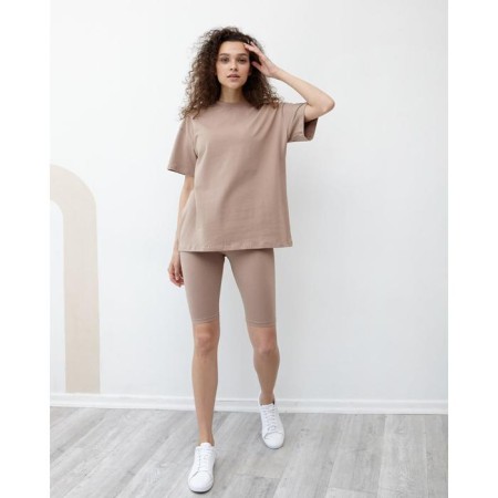 Women's T-shirt Minaku Regular Fit: brown color, river 54-3