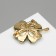 Brooch "Clover" for good luck, emerald color in gold