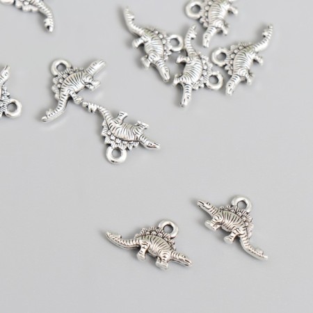 Decor for creativity Metal "Dinosaur" silver 8392 set 20 pcs 0.9x1.5 cm