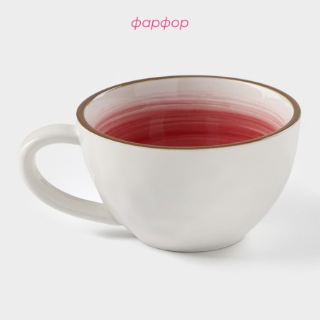 Cup porcelain shade "Cosmos", 250 ml, red color-1