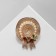 Brooch "Hat" with flowers, colored in gold