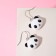 Children's earrings "chosen" panda, black and white color in silver