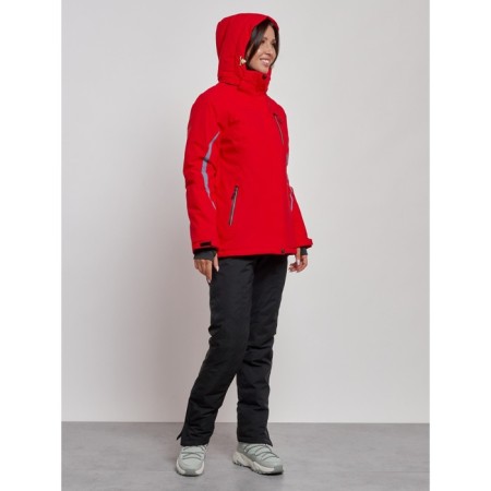 Ski costume female winter, size 42, red color-5