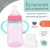 A bottle for feeding, a wide throat, 270 ml, with handles, pink/turquoise