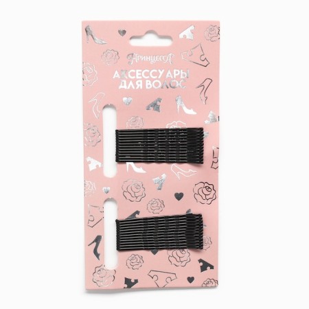 Invisibility for hair is black, 24 pieces, 5 cm, set, princesses