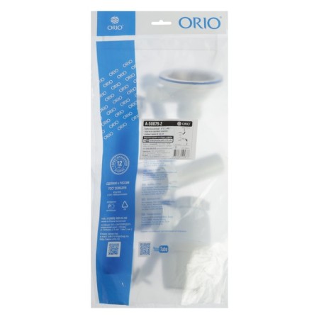 Siphon for washing ORIO A-50079-2, 3 1/2 "x 40 mm, with round overflation, with corrugated 40x40/50 mm-3