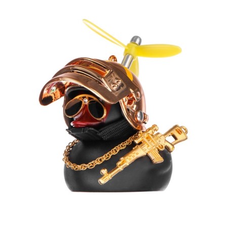 Duck with propeller black, golden helmet-2